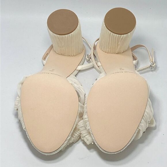 Loeffler Randall Camellia Pearl Rhinestone Bow Heel Sandals size 9.5 - Picture 11 of 12